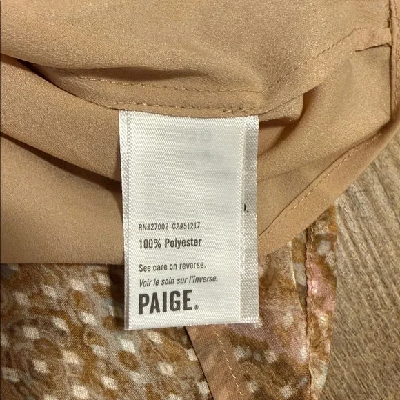 Paige Women’s Dezi Balloon Sleeve Silk Blend Button Front Paisley Top Size Small - Picture 16 of 16